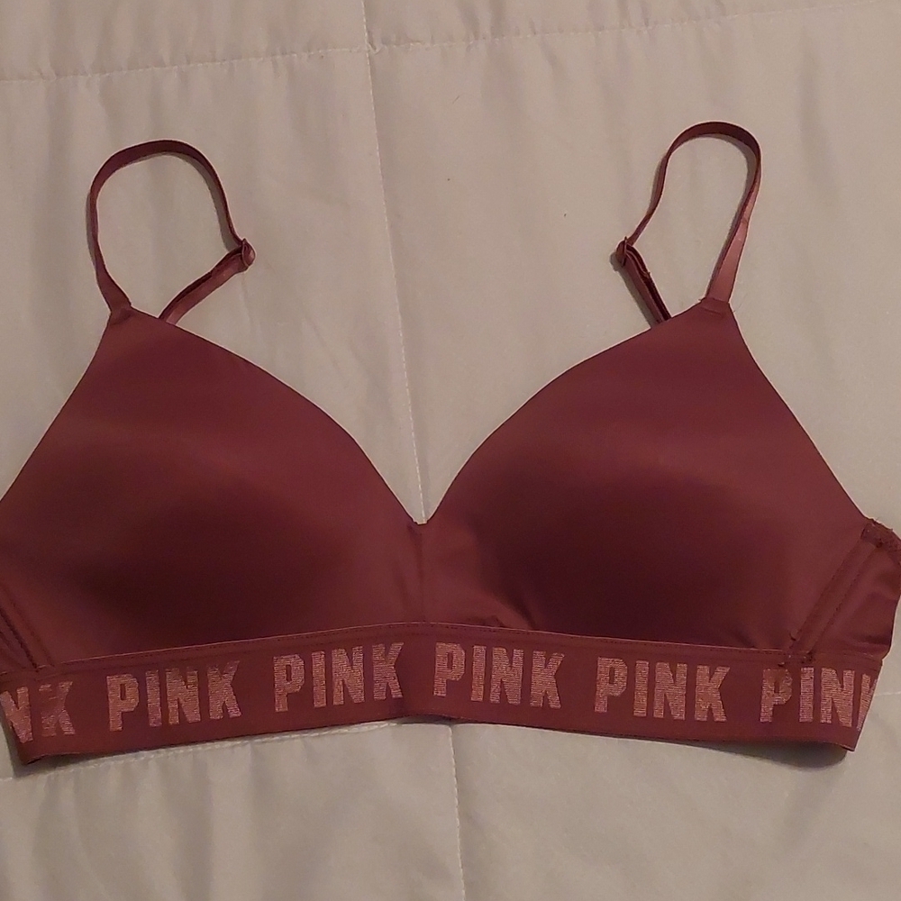 Victoria's secret pink no wire bra Size 32D mauve pink